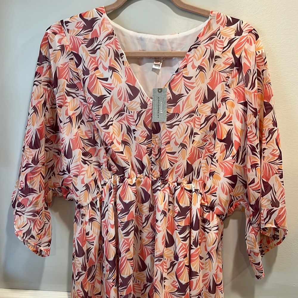 Anthropologie Hutch Augusta Midi Dress Chiffon Printed Medium Petite MP